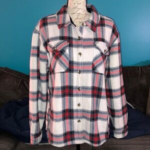 Sage Collective Super Plush Sherpa Lined Fleece Shirt Jacket with Pockets, XXL